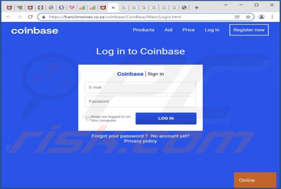 POP-UP DA FRAUDE Coinbase