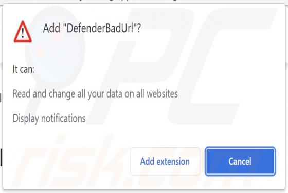 Adware DefenderBadUrl