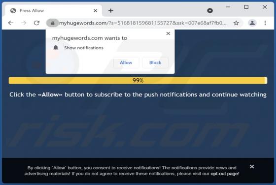 Anúncios Myhugewords.com