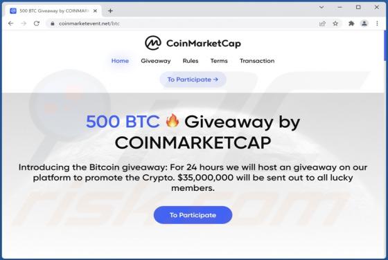 Fraude CoinMarketCap Giveaway