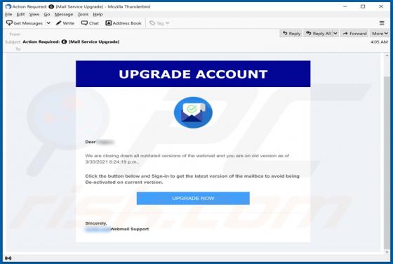 Fraude por Email Upgrade Account