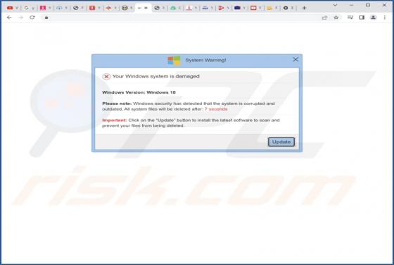 Fraude POP-UP Windows Firewall Has Detected That Your Windows Is Damaged And Irrelevant