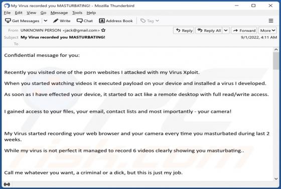 Fraude por Email Porn Websites I Attacked With My Virus Xploit