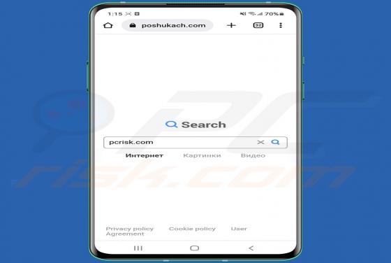 Redireccionamento Poshukach.com (Android)