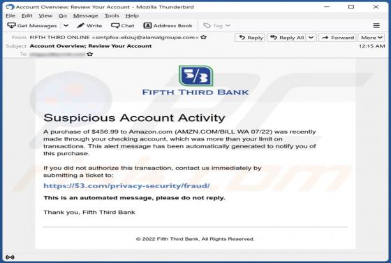 Fraude Email FIFTH THIRD BANK