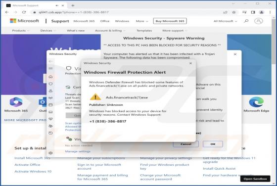 Fraude POP-UP Windows Firewall Protection Alert