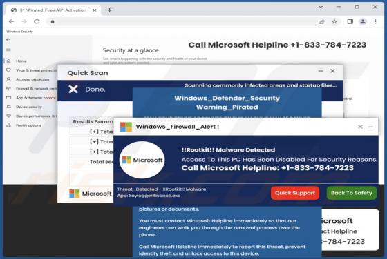 Fraude POP-UP !!Rootkit!! Malware Detected