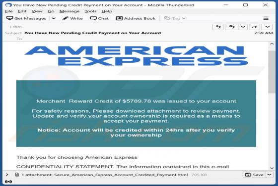 Fraude por Email American Express Merchant Reward