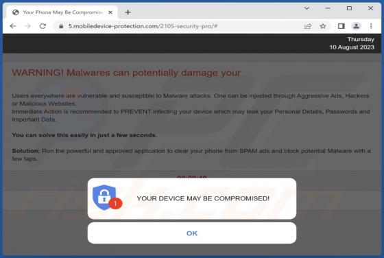 Fraude POP-UP YOUR DEVICE MAY BE COMPROMISED