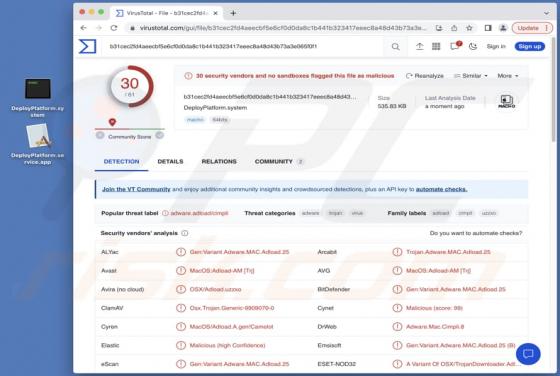 Adware DeployPlatform (Mac)