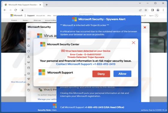 Fraude POP-UP Error Code:- G-0x80070057