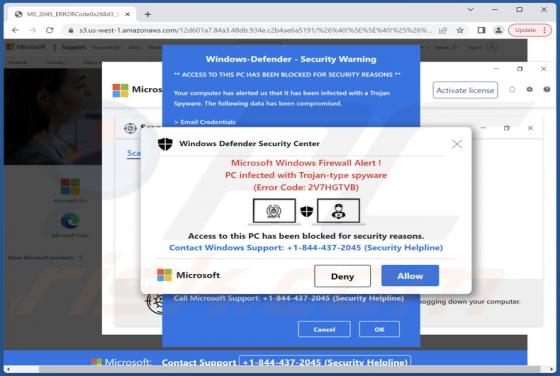 Fraude POP-UP Error Code: 2V7HGTVB