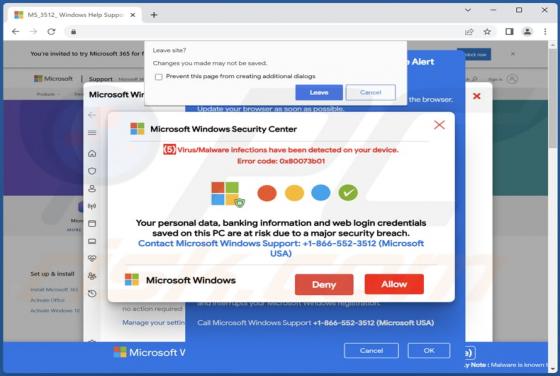 Fraude POP-UP Error Code: 0x80073b01