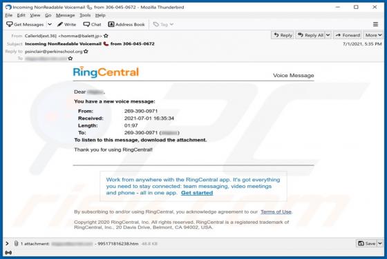 Fraude por Email RingCentral
