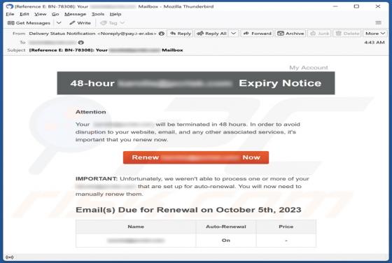 Fraude por Email Expiry Notice
