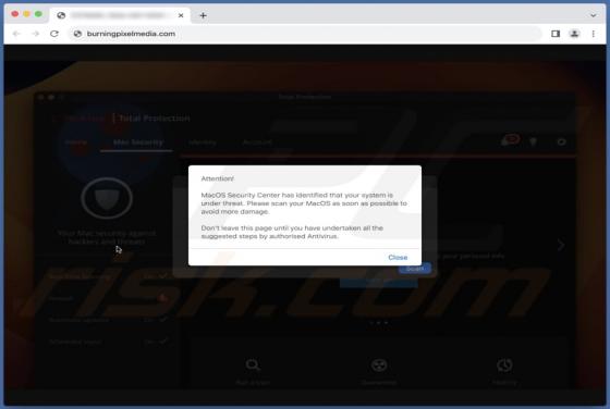 Fraude POP-UP MacOS Security Center (Mac)