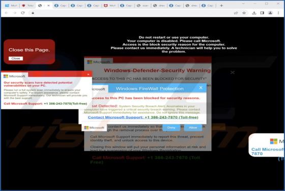 Fraude POP-UP Our Security Scans Have Detected Potential Vulnerabilities