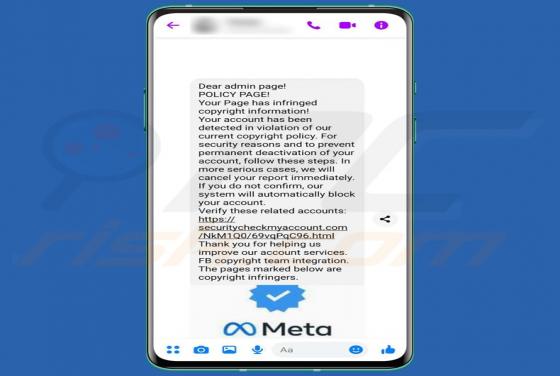 Fraude Facebook Page Has Infringed Copyright Information