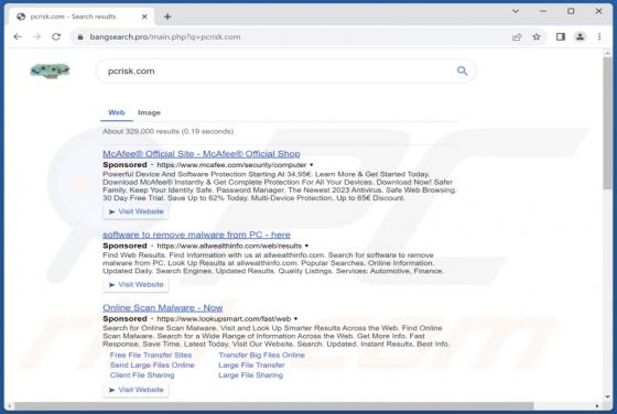 Redirecionamento Bangsearch.pro