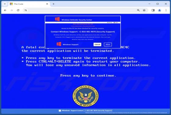Fraude POP-UP U.S. Securities And Exchange Commission