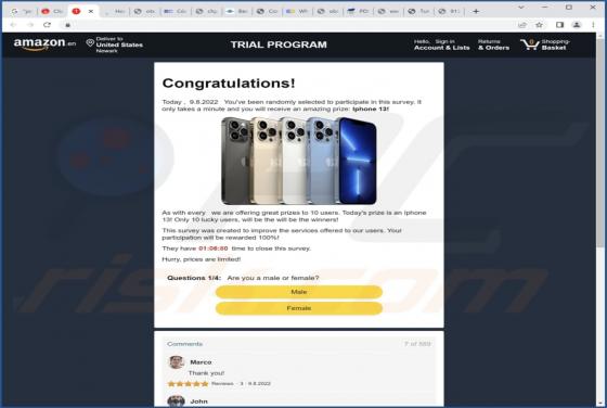 Fraude POP-UP AMAZON TRIAL