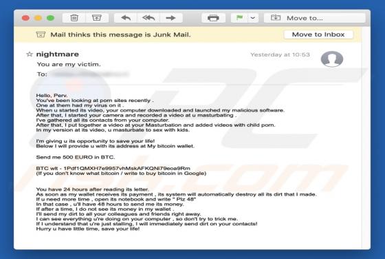 Fraude Hello Perv Email