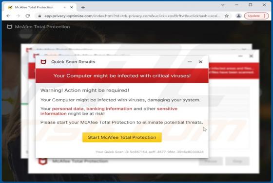 POP-UP da Fraude Your Computer Might Be Infected With Critical Viruses