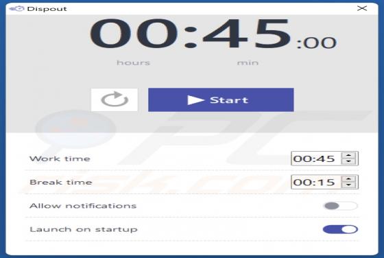 Aplicação Indesejada Dispout