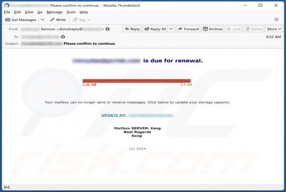 Fraude Email Is Due For Renewal