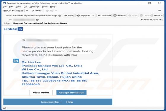 Fraude por Email Products On LinkedIn