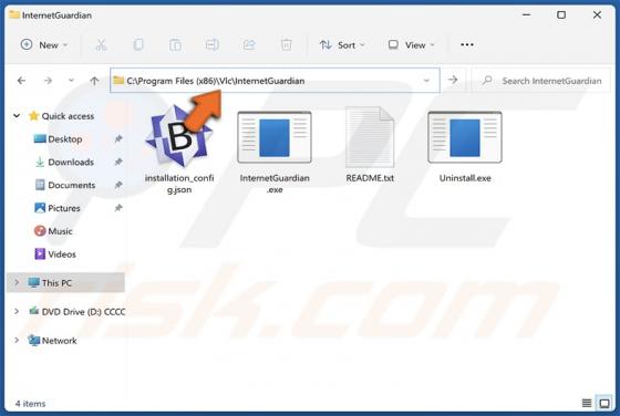 Aplicação Indesejada InternetGuardian