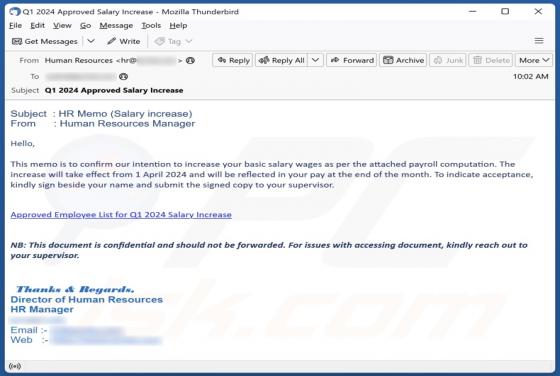 Fraude por Email Salary Increase