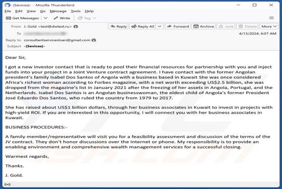 Fraude por Email New Investor