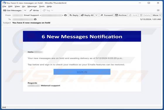 Fraude por Email New Messages Notification