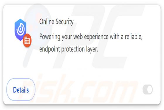 Extensão falsa Online Security Chrome