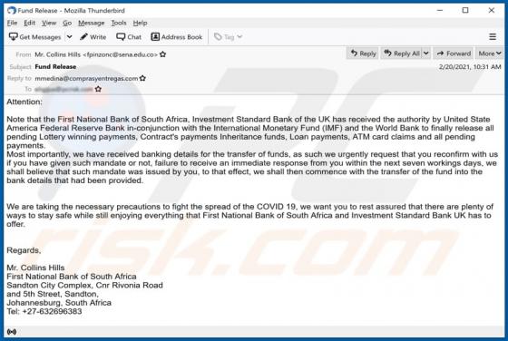 Fraude por Email Fund Release