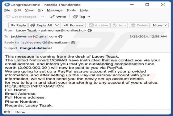 Fraude por Email PayPal Escrow Account