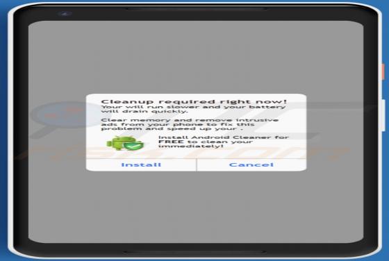 Cleanup Required Right Now! Pop-Up Fraude (Android)