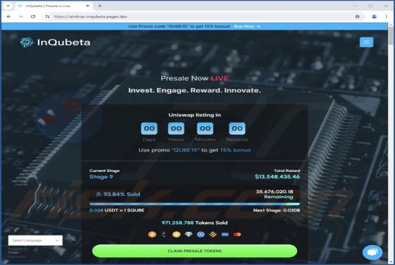Fraude InQubeta Token Presale
