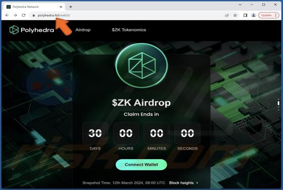 Falso Polyhedra Network $ZK Airdrop Fraude