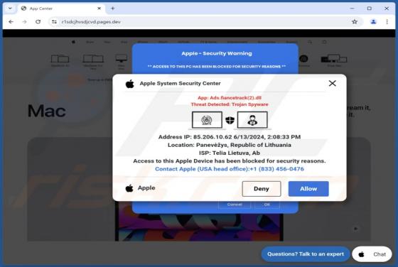 Access To This Apple Device Has Been Blocked POP-UP Fraude (Mac)