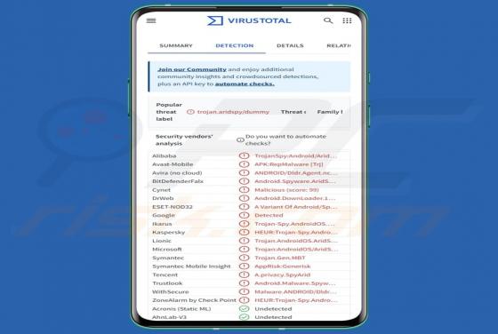 AridSpy Malware (Android)