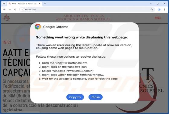 Something Went Wrong While Displaying This Webpage POP-UP Fraude