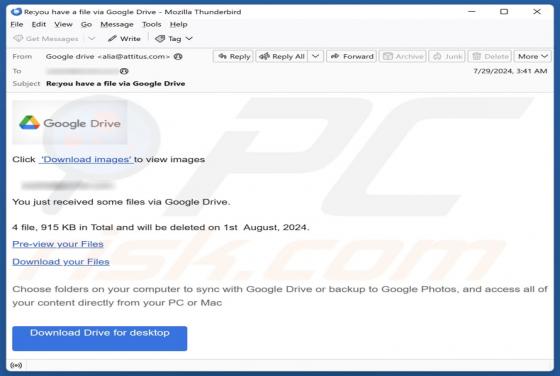 Fraude por Email Google Drive