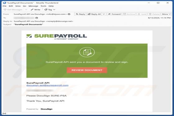 Fraude por Email SurePayroll