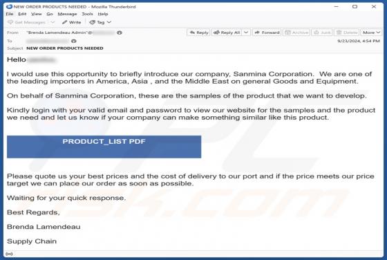 Fraude por Email Samples Of The Product