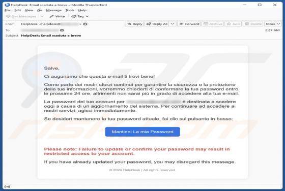 Fraude por Email HelpDesk Password Confirmation