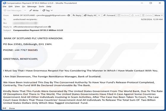 Fraude por Email Bank Of Scotland