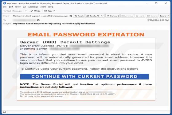 Email Password Expiration Fraude