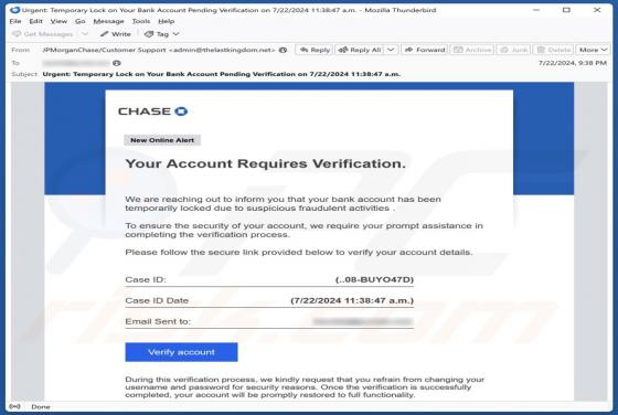 Fraude por Email Chase - Account Verification